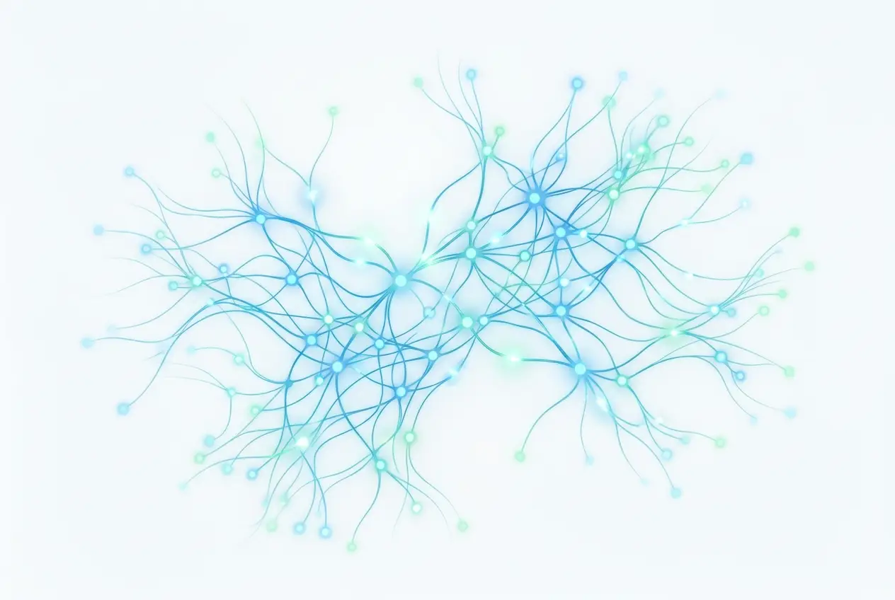 Abstract molecular illustration representing Cognitive & Immune Support